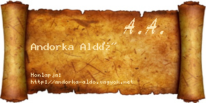 Andorka Aldó névjegykártya